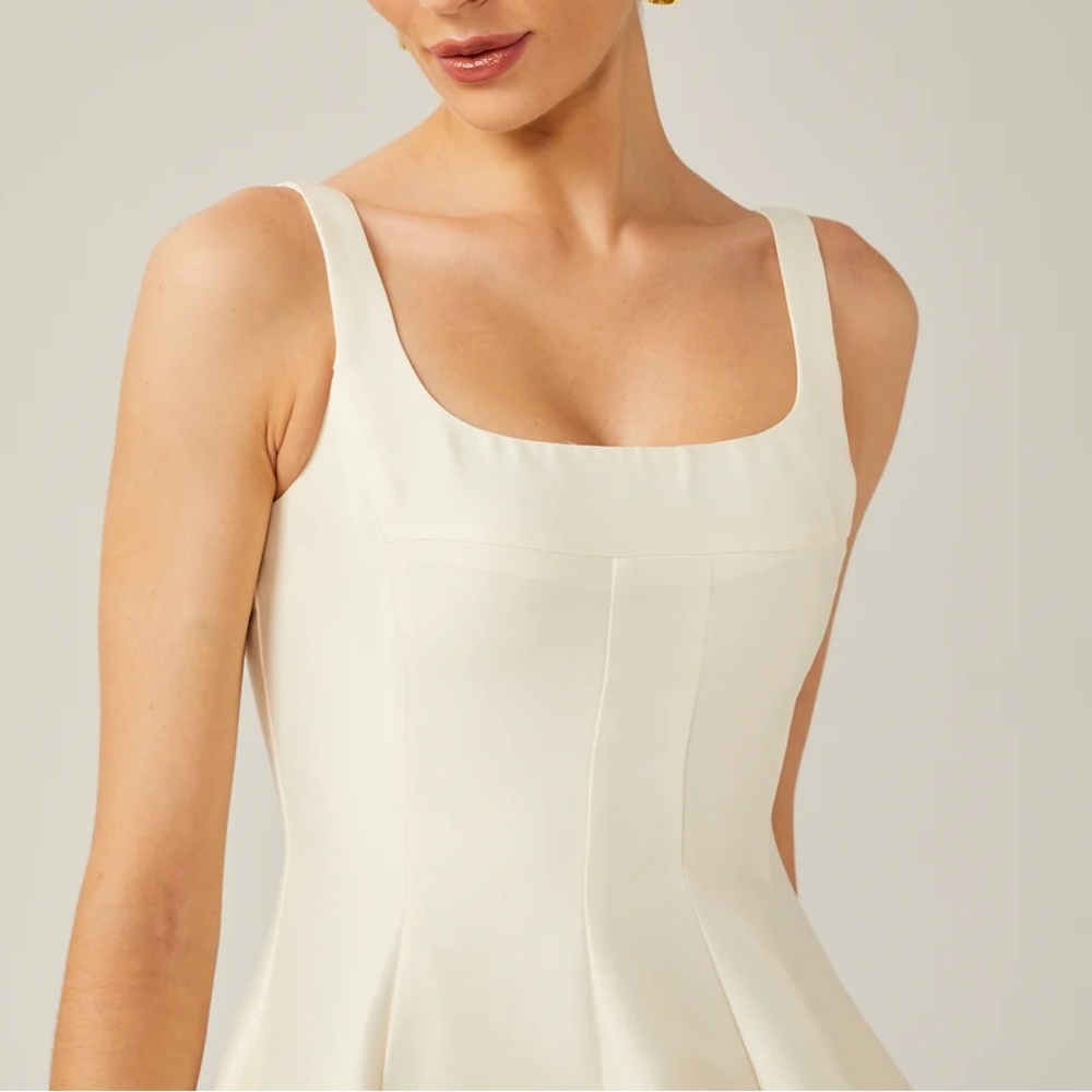 BRAND NEW with tags! Beautiful Satin Dress, White/Eggshell - Picture 4 of 7
